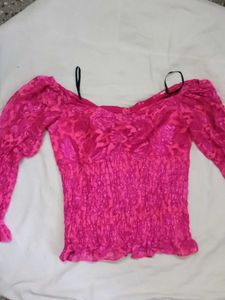 Pink Patterned Long Sleeve Top