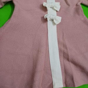 Petal Pink Wollen Frock 1 Year Till + 6 Months