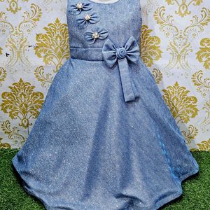 Blue Flower Girl Dress