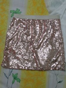 Party Wear Sequins Work Skirt With Net Top