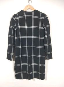 Forever New Black Checks Winter Overcoat (Women's)