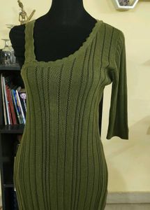 Green Knit Bodycon Dress