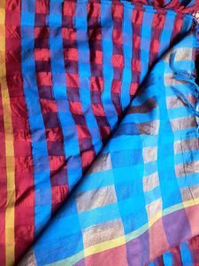 Vintage Checkered Saree