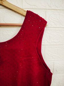 Maroon Sequin Tank Top - XL