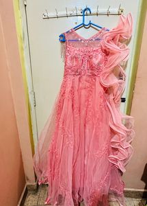 Party Wear Gown- Peach Colour