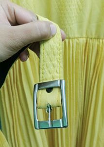Yellow Pleated Dress