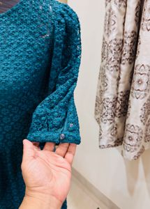 Teal Tiered Dress, With Inner Slip