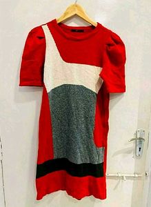 Color Block Mini Winter Dress