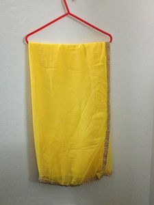 Simple Boarder Yellow Saree With Blouse