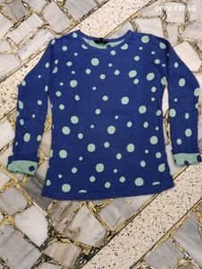 Blue Polka Dot Long Sleeve sweater