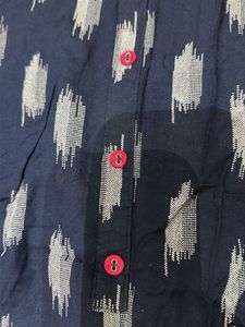 Blue Printed Kurta Dress