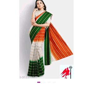 Saree And Blouse Tricolour