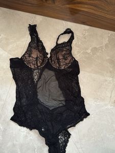 Black Lace Lingerie Bodysuit