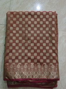 Brown Banarasi Silk Fabric