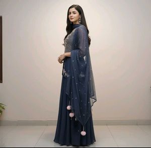 Elegant Blue Kurta Set &amp; Dupatta