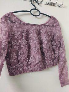 Elegant Mauve Embroidered Lehenga Set
