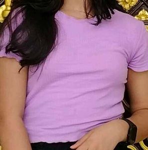 Lilac Ribbed Lettuce Edge Top