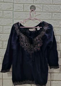 Lifestyle Embroidered Bohemian Blouse Size L