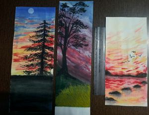 3 Watercolor Paintings Set