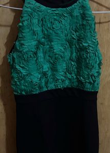 Green halter Neck Dress branded