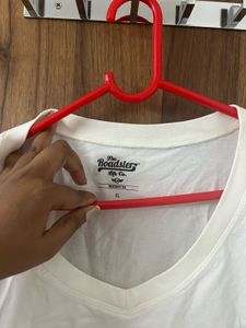 Off White Crop Top From Roadster