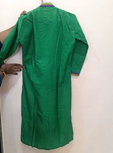 Green Colour, embroidery, Cotton Kurti Woo