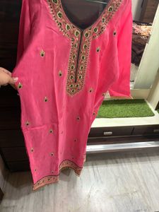 Rose Pink Heavy Plazzo Suit