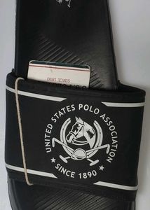 US POLO ASSN Mens Black Flip Flop Sliders