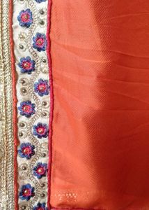 Orange Embroidered Sari