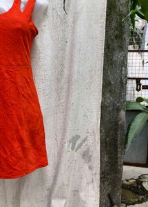 7177. Cute Orange Mini Dress