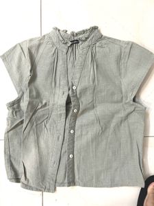 Sage Green Button-Up Top