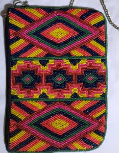 Multicolour Chid Moti Beaded Sling Bag For Women