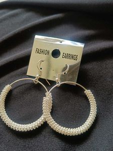 Sparkling Silver Hoop Earrings