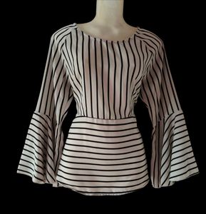 Striped Bell Sleeve Top