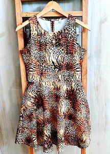 Brown Printed Dress Bust Size-28