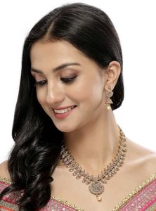 Classical Temple Gold Plated Jewellery Set