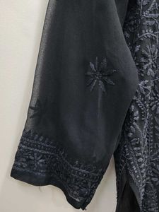 BLACK CHIKANKARI KURTA