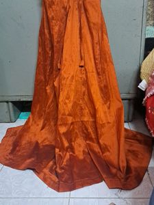 Orange Embellished Party Dress