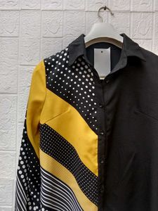 New with tag Pinterest Chic Two-Tone Polka Dot Blo