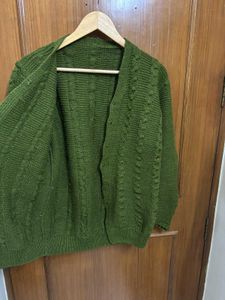 Olive Aran Knit Cardigan