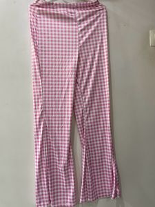 Check Pink Flared Pants