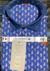 Blue Paisley Print Shirt