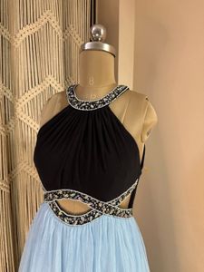 Blue Embellished Very Pretty Backless Gown
