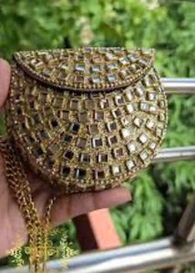Embellished Clutch Gold With Sling