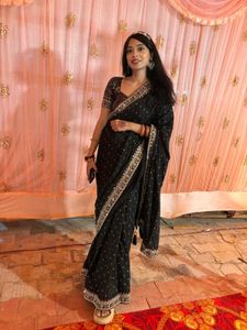 Elegant Black Saree with blouse