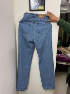 Blue Denim Straight Leg Jeans