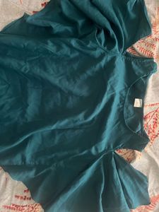 Chic Teal Cold-Shoulder Dress