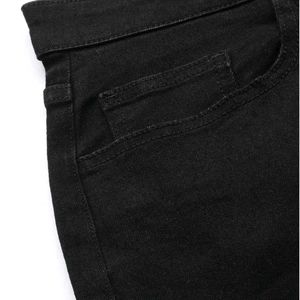 Black Denim Cropped Pants