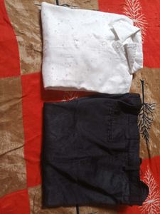 white check shirt with black pant