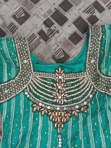 Teal Embellished Anarkali Suit